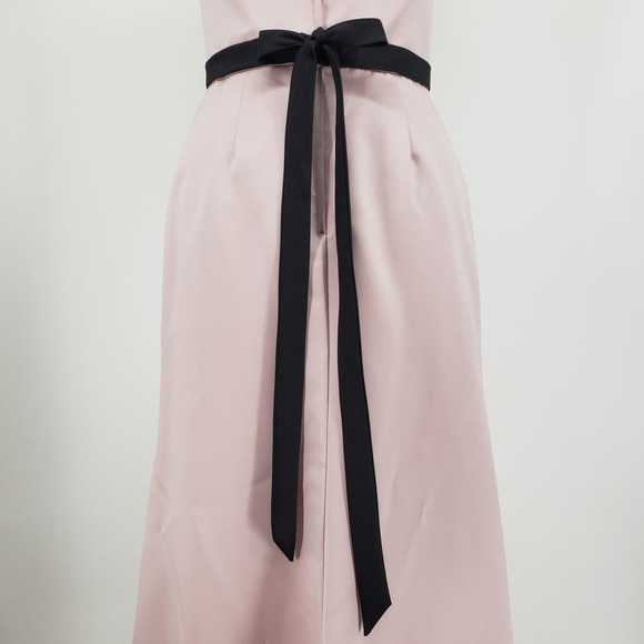 Alfred Angelo Strapless Dress 10 Long Evening Gown Beaded Mauve Pink Black 7284 - Picture 11 of 15